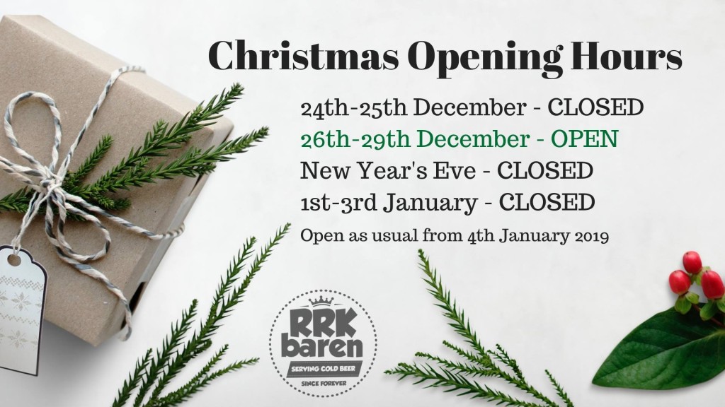 RRK Christmas Schedule